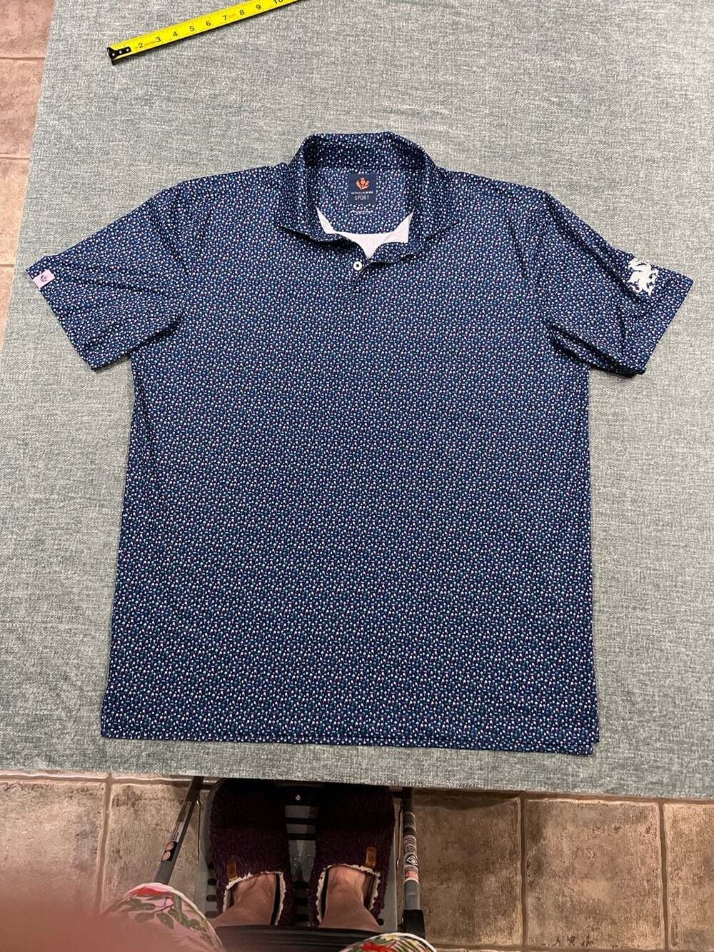 Donald Ross L Sport Short Sleeve Performance Golf Polo Island Vibe print